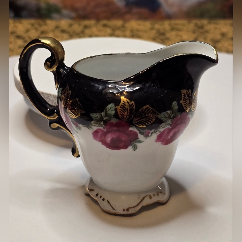 Vintage Rare Damask Rose Small Creamer [ Read Details ]